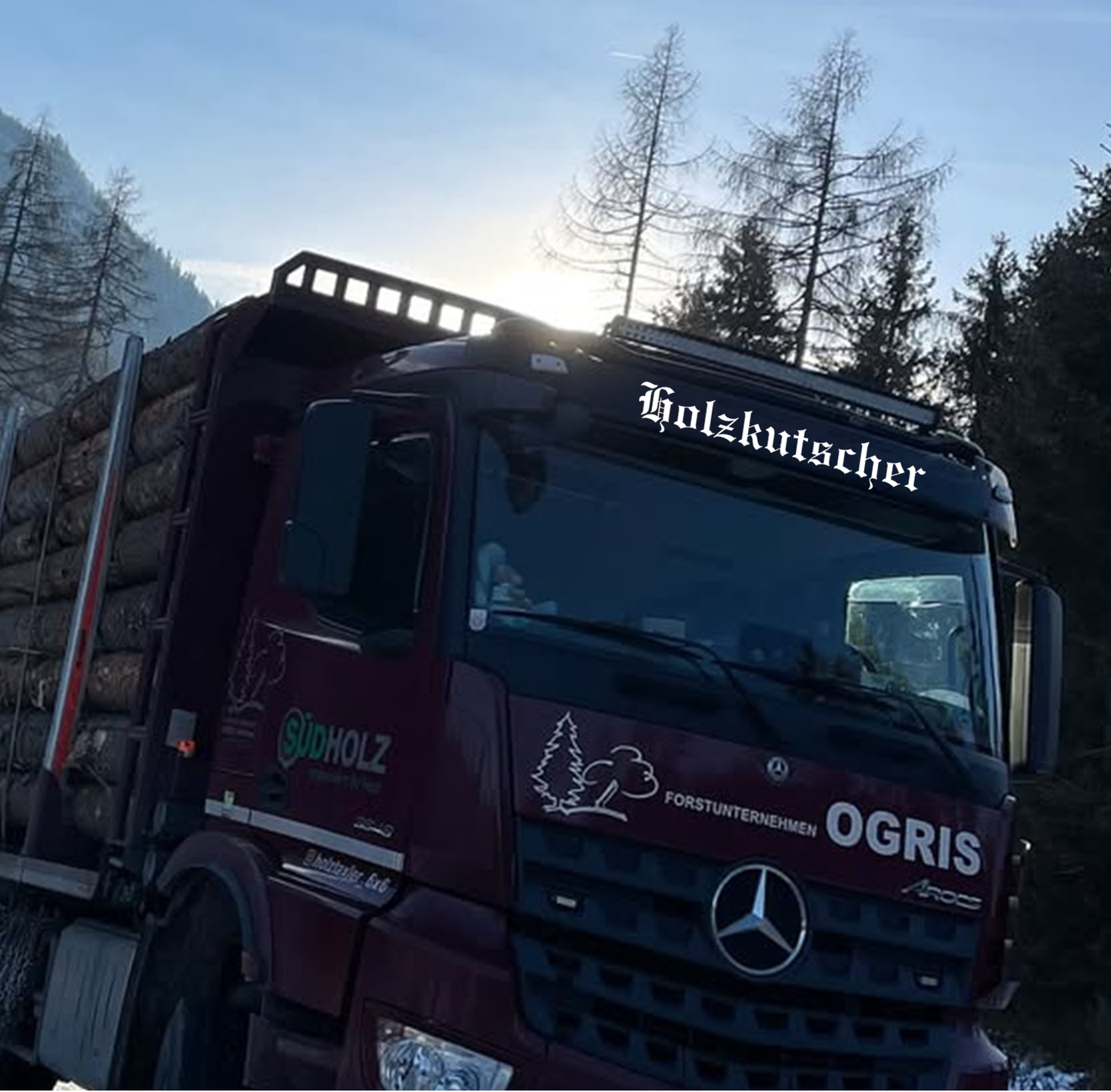 Holzkutscher / Aufkleber groß